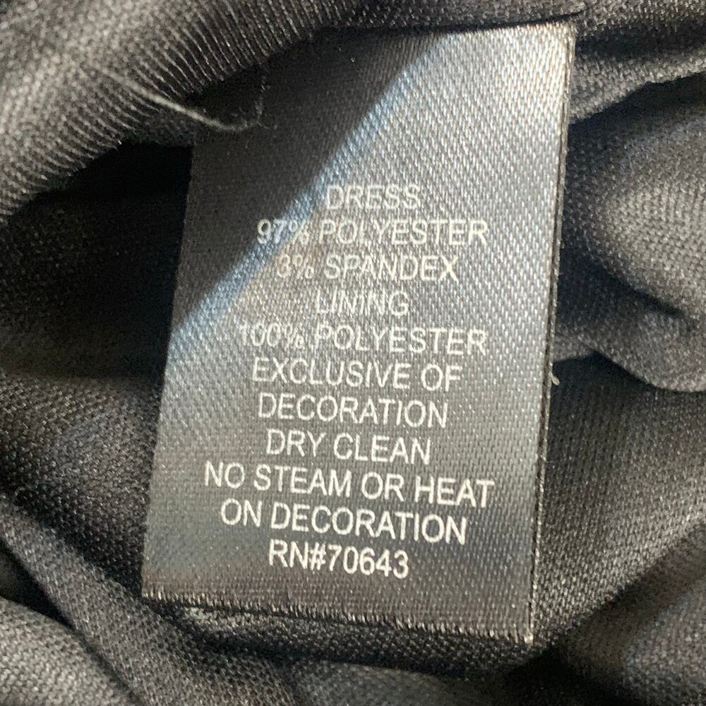 Jessica Howard One Shoulder Dress Sz 6 Black White Satin Beaded Cocktail Formal - Picture 10 of 10